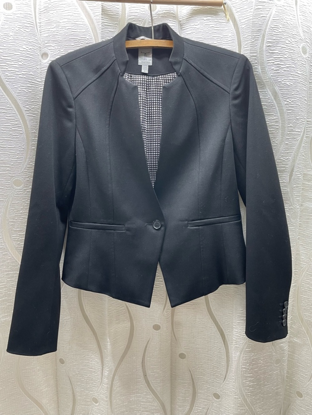 Tristan Blazer Women‎ Size 8 Black Condition Tailored Stand Collar Jacket